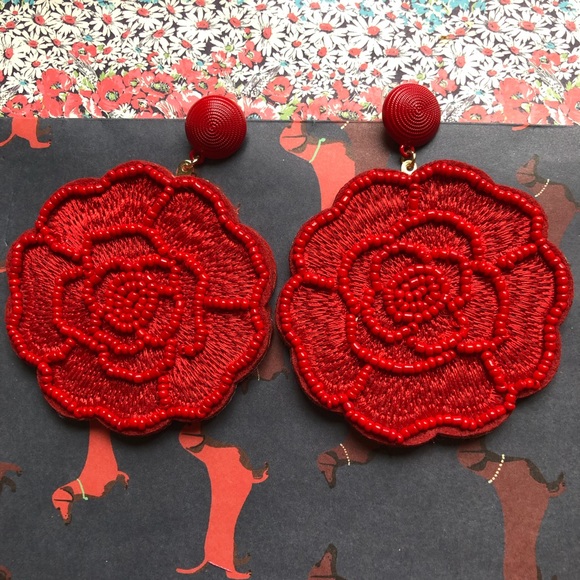 Anthropologie Jewelry - NWOT Anthropo baublebar rose statement earrings